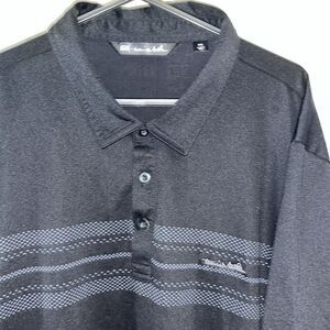 Black Stripe Big Man Killer Travis Mathew Golf Polo Shirt 2XL/XXL Morel Group
